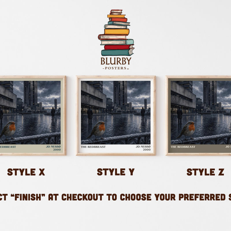 The Redbreast literary print in frame leaning in hallway – crime wall art