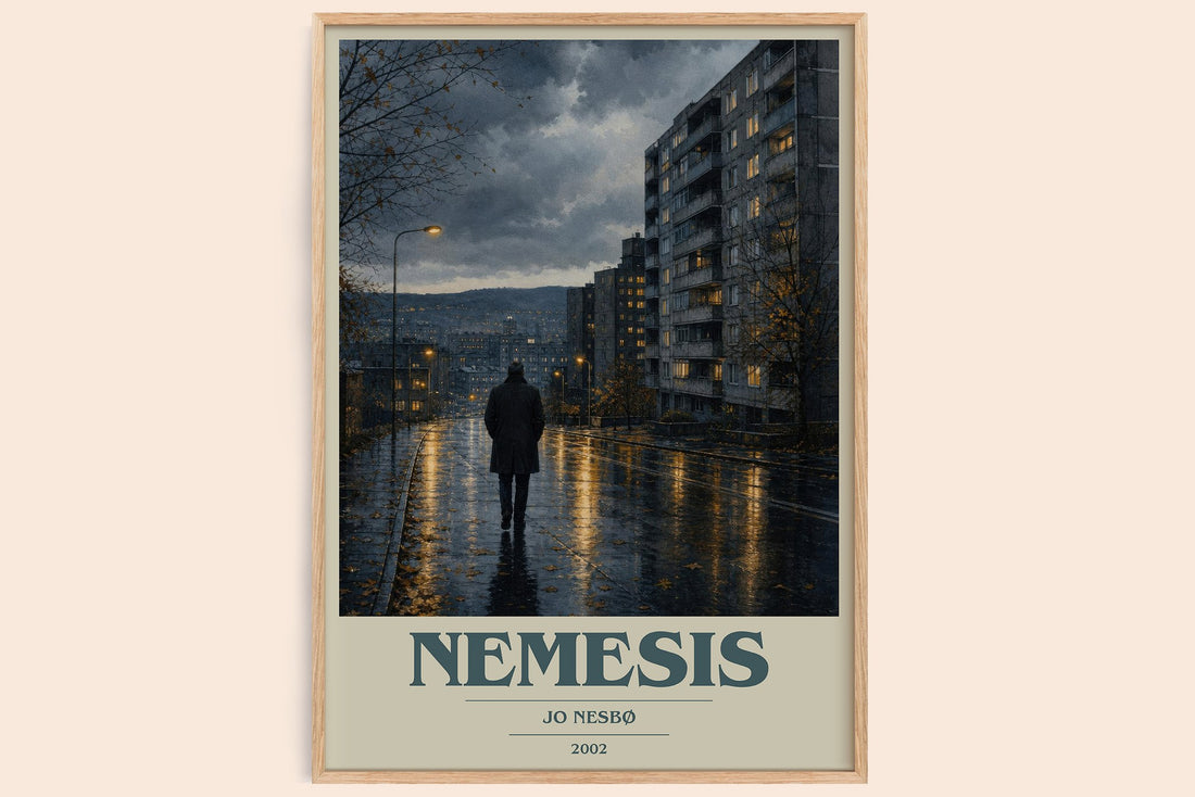 Nemesis book cover book poster by Jo Nesbø – framed literary art print
