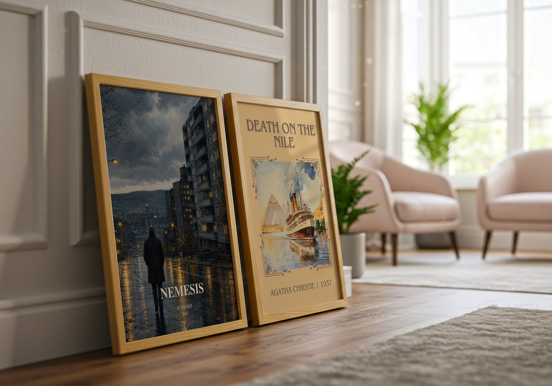 Nemesis watercolour print framed by window – literary home decor