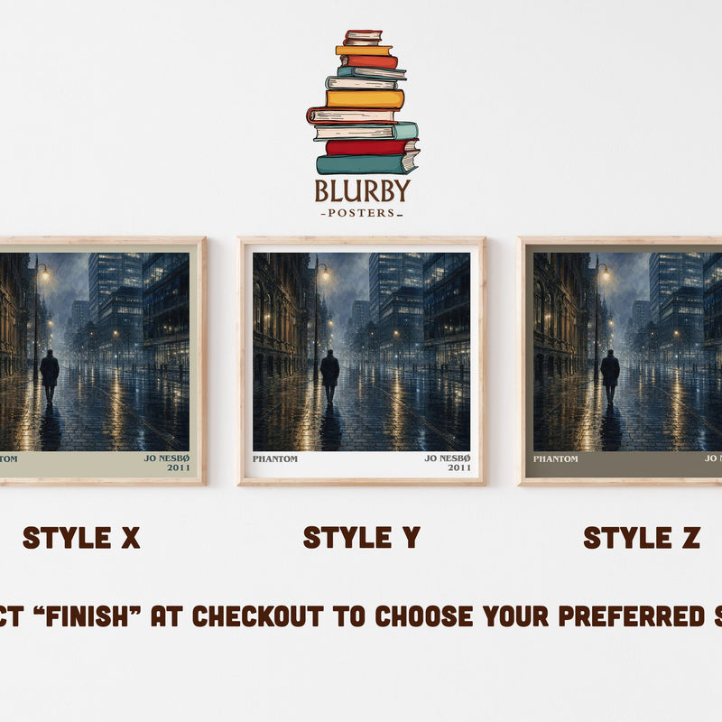 Phantom literary print in frame leaning in hallway – crime wall art