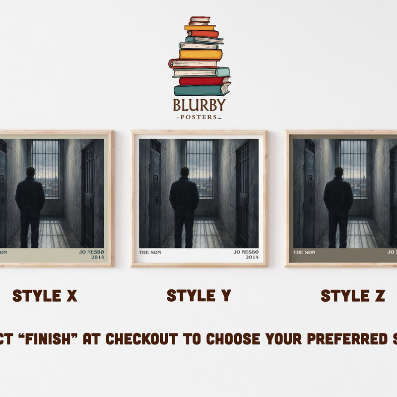The Son literary print in frame leaning in hallway – crime wall art