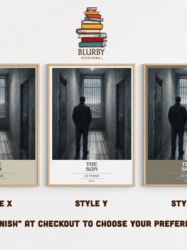 The Son book cover print in frame leaning in hallway – crime wall art