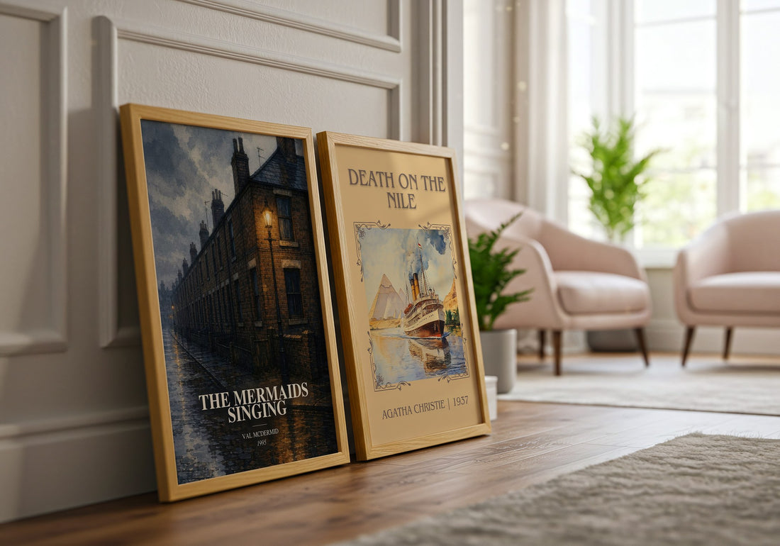 The Mermaids Singing watercolour print framed by window – literary home decor