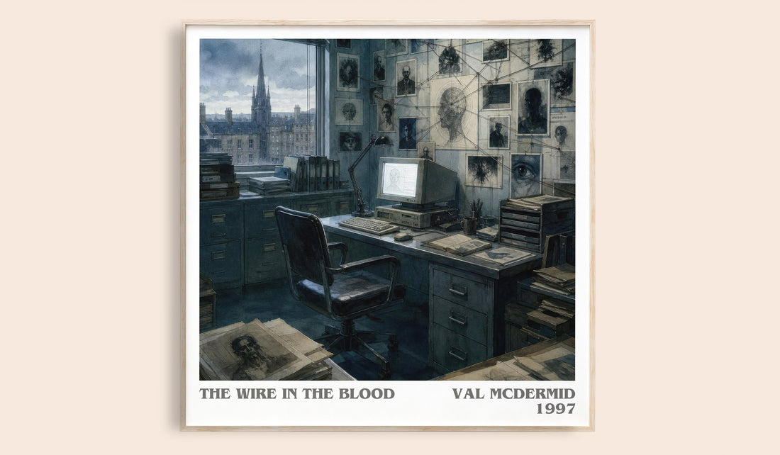 The Wire in the Blood literary book poster by Val McDermid – framed literary art print