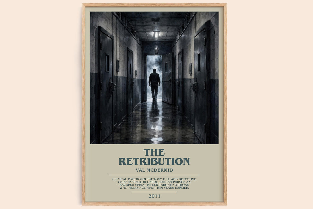 The Retribution bookish book poster by Val McDermid – framed literary art print