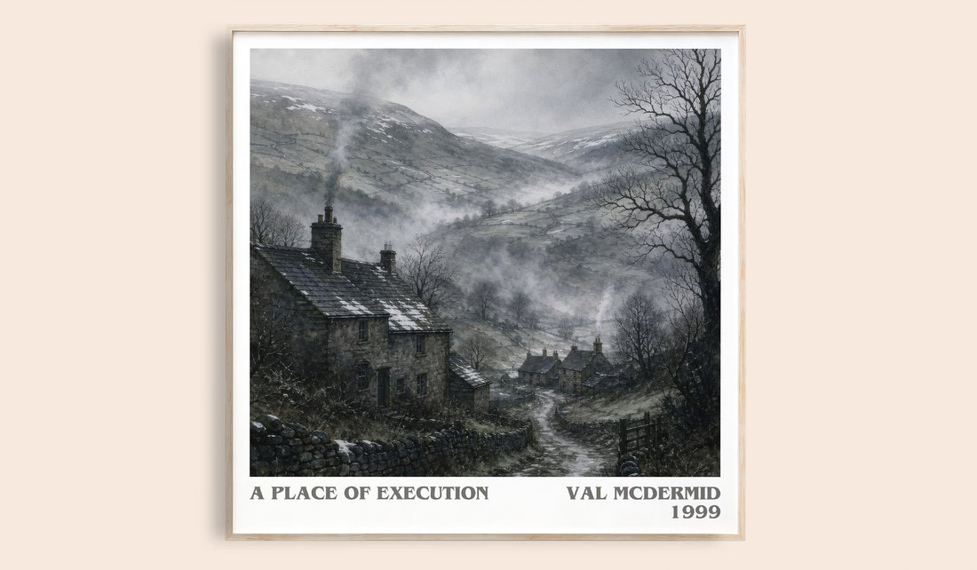 A Place of Execution literary book poster by Val McDermid – framed literary art print