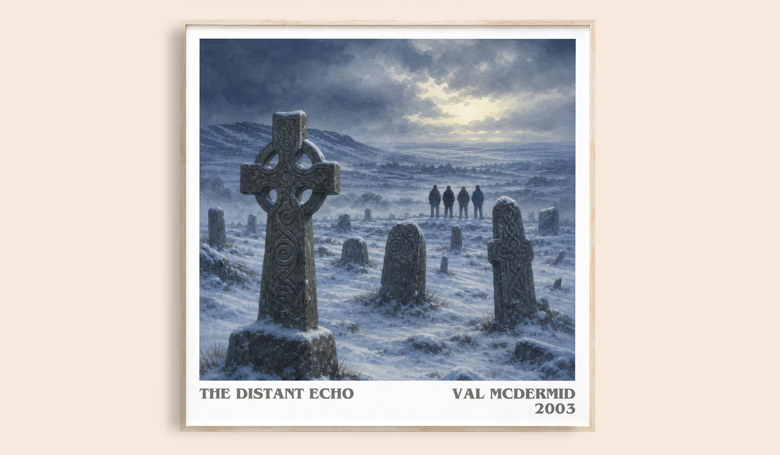 The Distant Echo literary book poster by Val McDermid – framed literary art print
