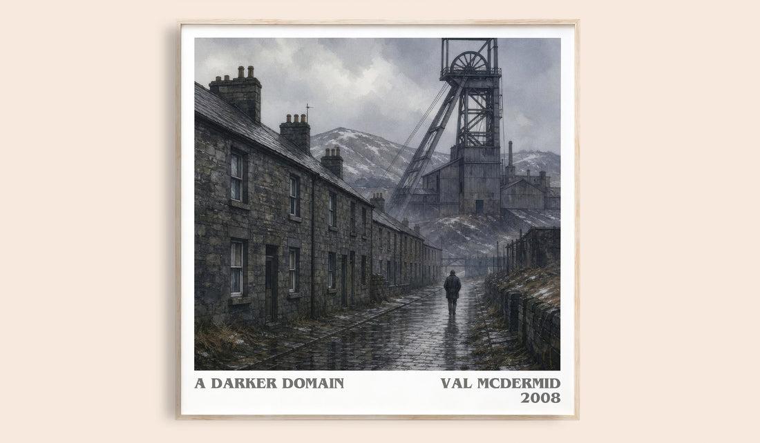 A Darker Domain literary book poster by Val McDermid – framed literary art print