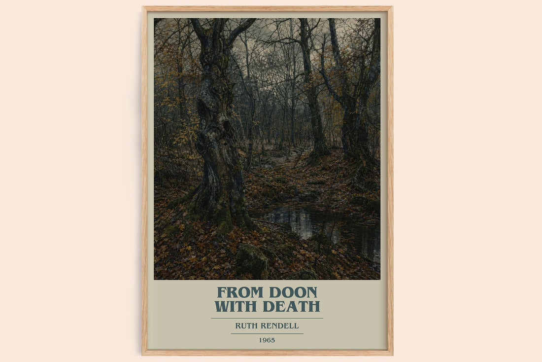 From Doon with Death book cover book poster by Ruth Rendell – framed literary art print