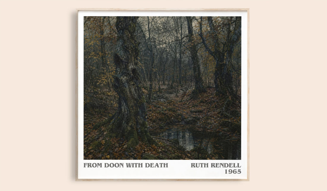 From Doon with Death literary book poster by Ruth Rendell – framed literary art print
