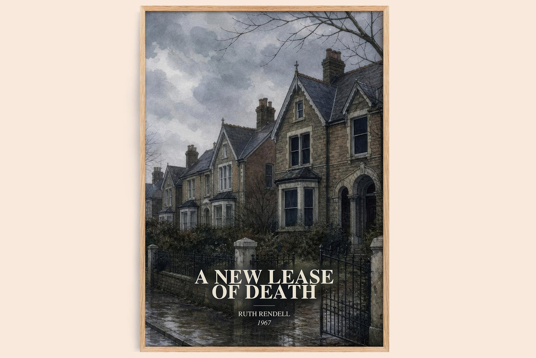 A New Lease of Death watercolour book poster by Ruth Rendell – framed literary art print