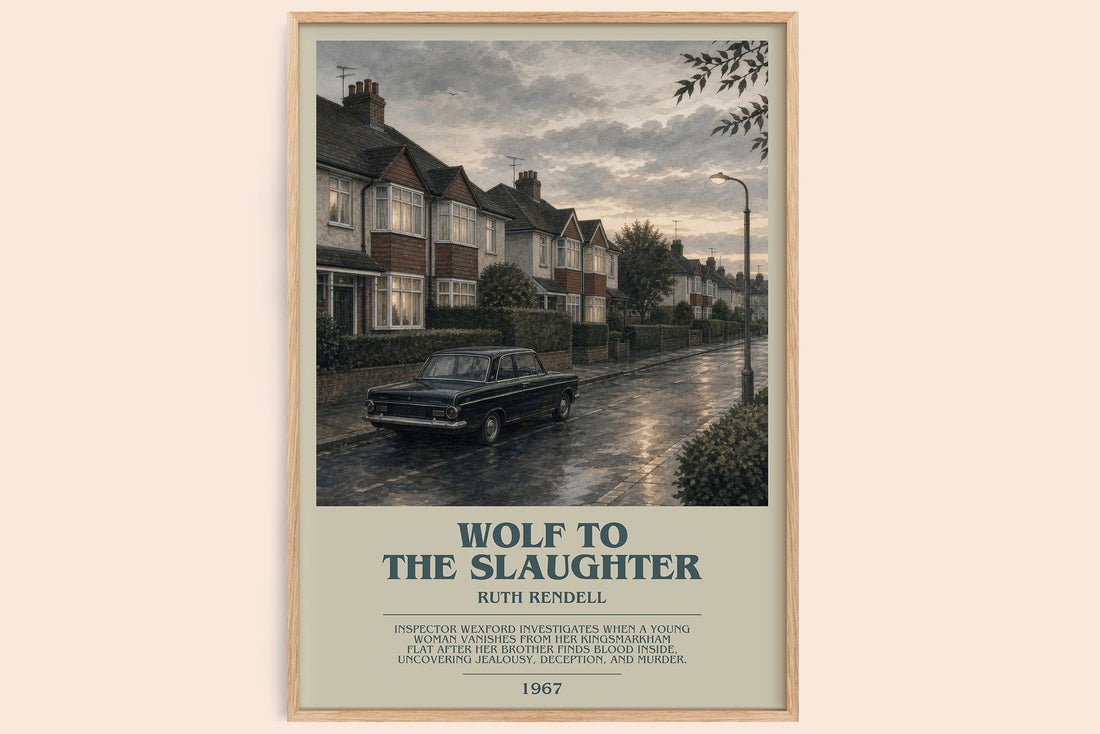 Wolf to the Slaughter bookish book poster by Ruth Rendell – framed literary art print