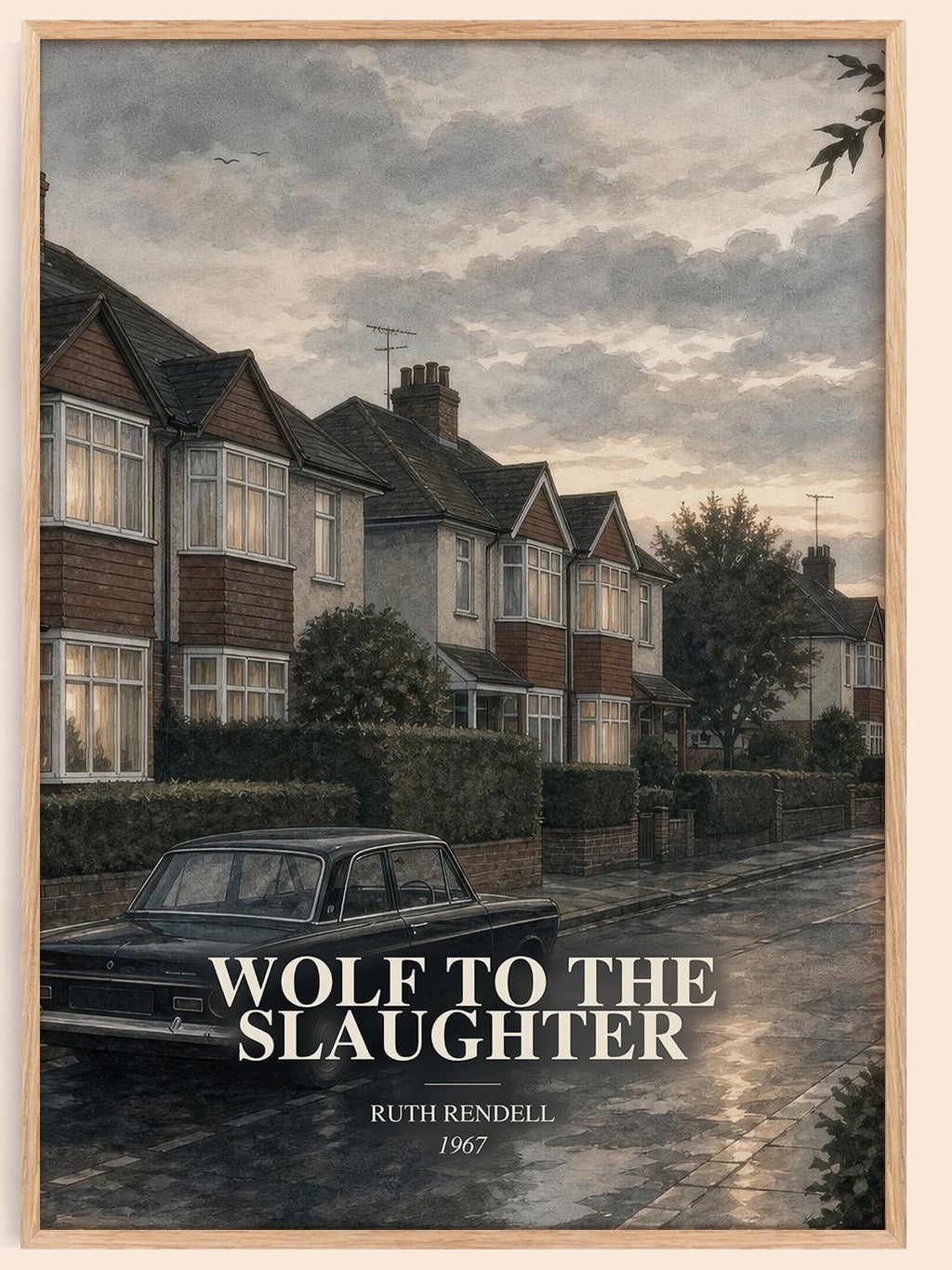 Wolf to the Slaughter watercolour book poster by Ruth Rendell – framed literary art print