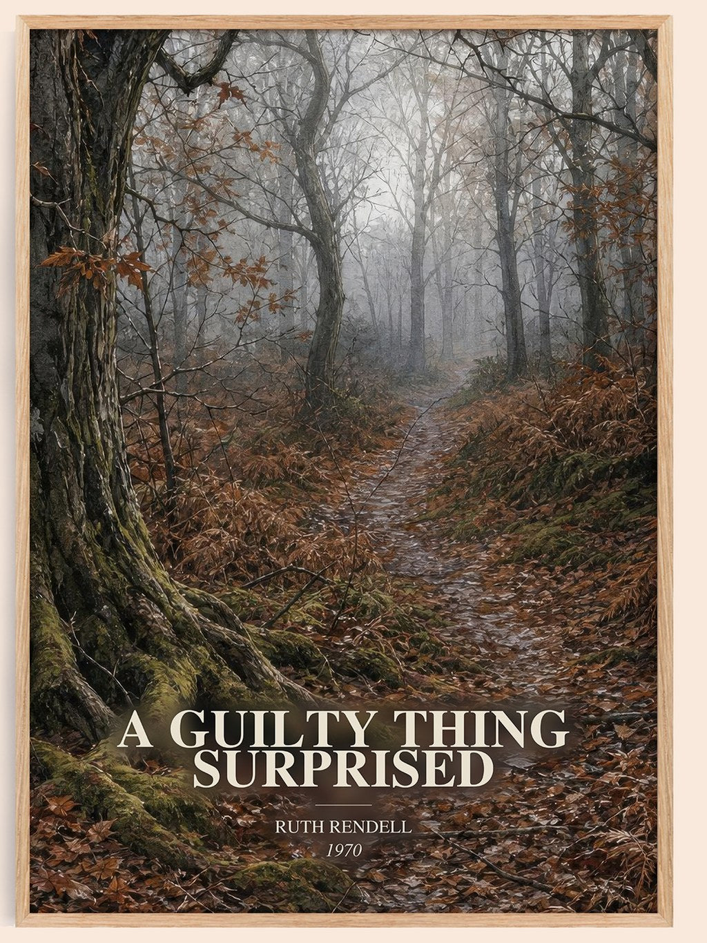 A Guilty Thing Surprised watercolour book poster by Ruth Rendell – framed literary art print