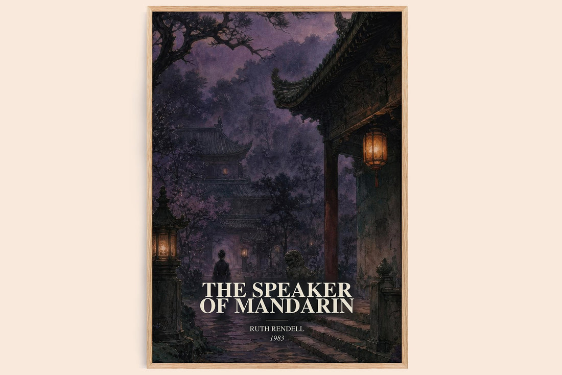 The Speaker of Mandarin watercolour book poster by Ruth Rendell – framed literary art print