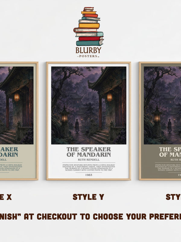 The Speaker of Mandarin bookish print in frame leaning in hallway – crime wall art