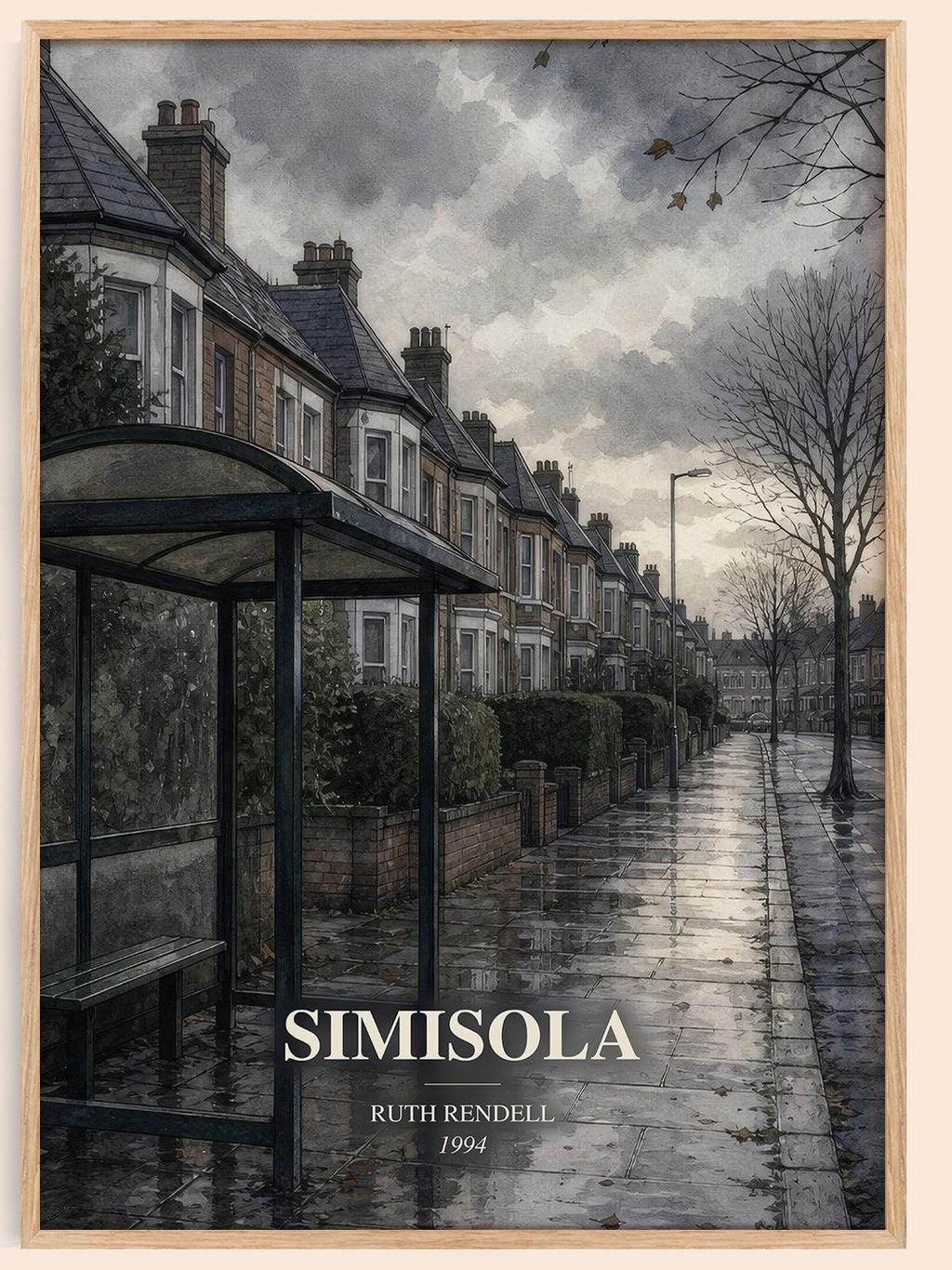 Simisola watercolour book poster by Ruth Rendell – framed literary art print