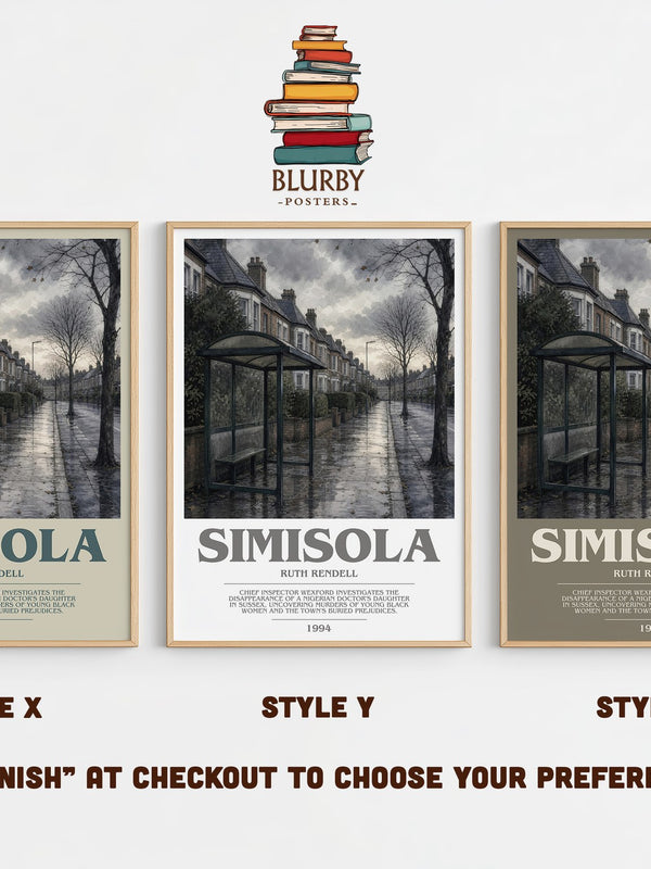 Simisola bookish print in frame leaning in hallway – crime wall art