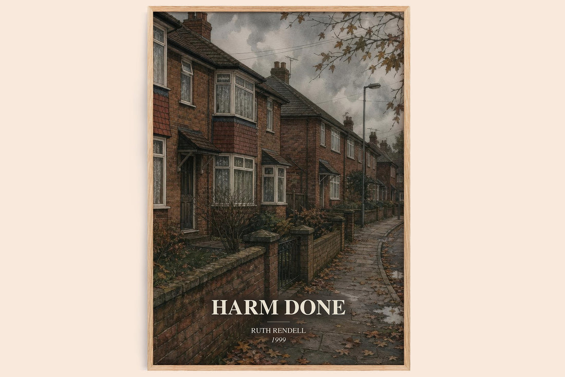 Harm Done watercolour book poster by Ruth Rendell – framed literary art print