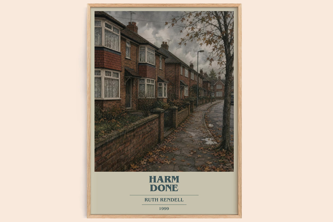 Harm Done book cover book poster by Ruth Rendell – framed literary art print