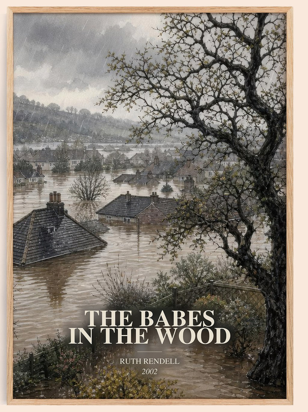 The Babes in the Wood watercolour book poster by Ruth Rendell – framed literary art print
