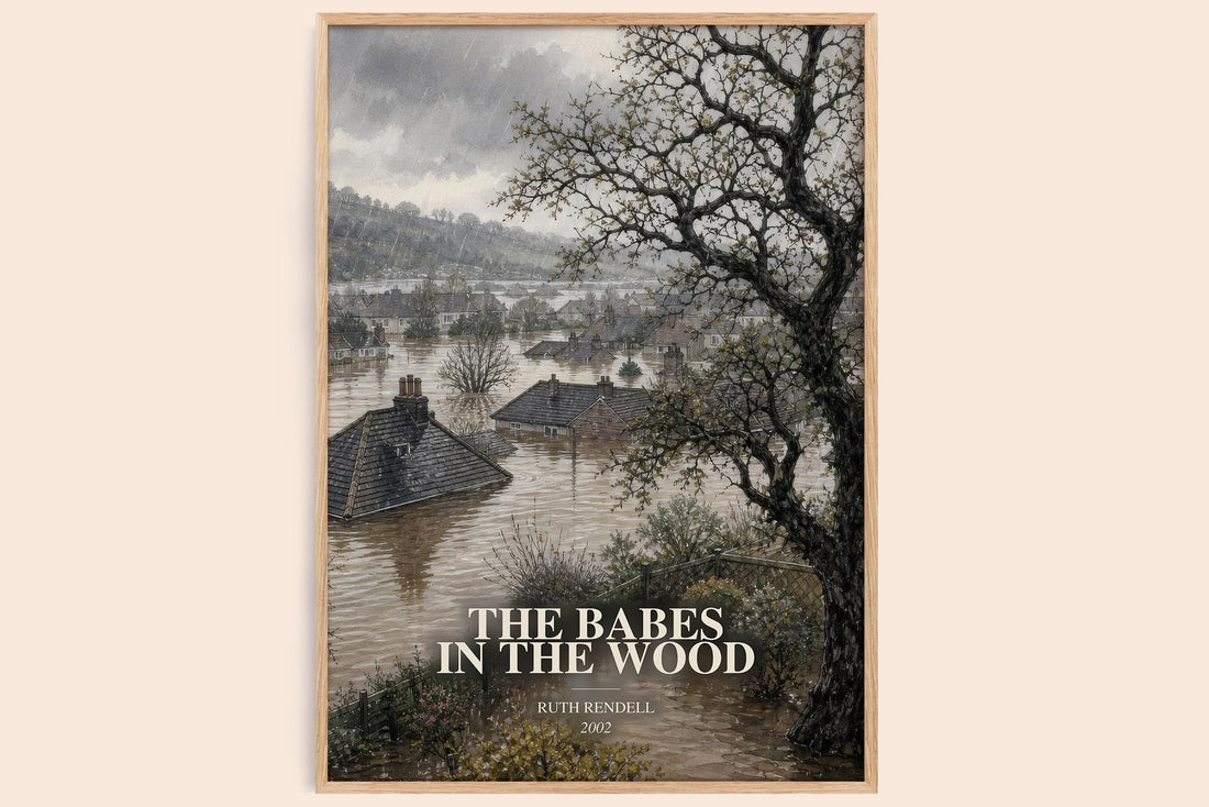 The Babes in the Wood watercolour book poster by Ruth Rendell – framed literary art print