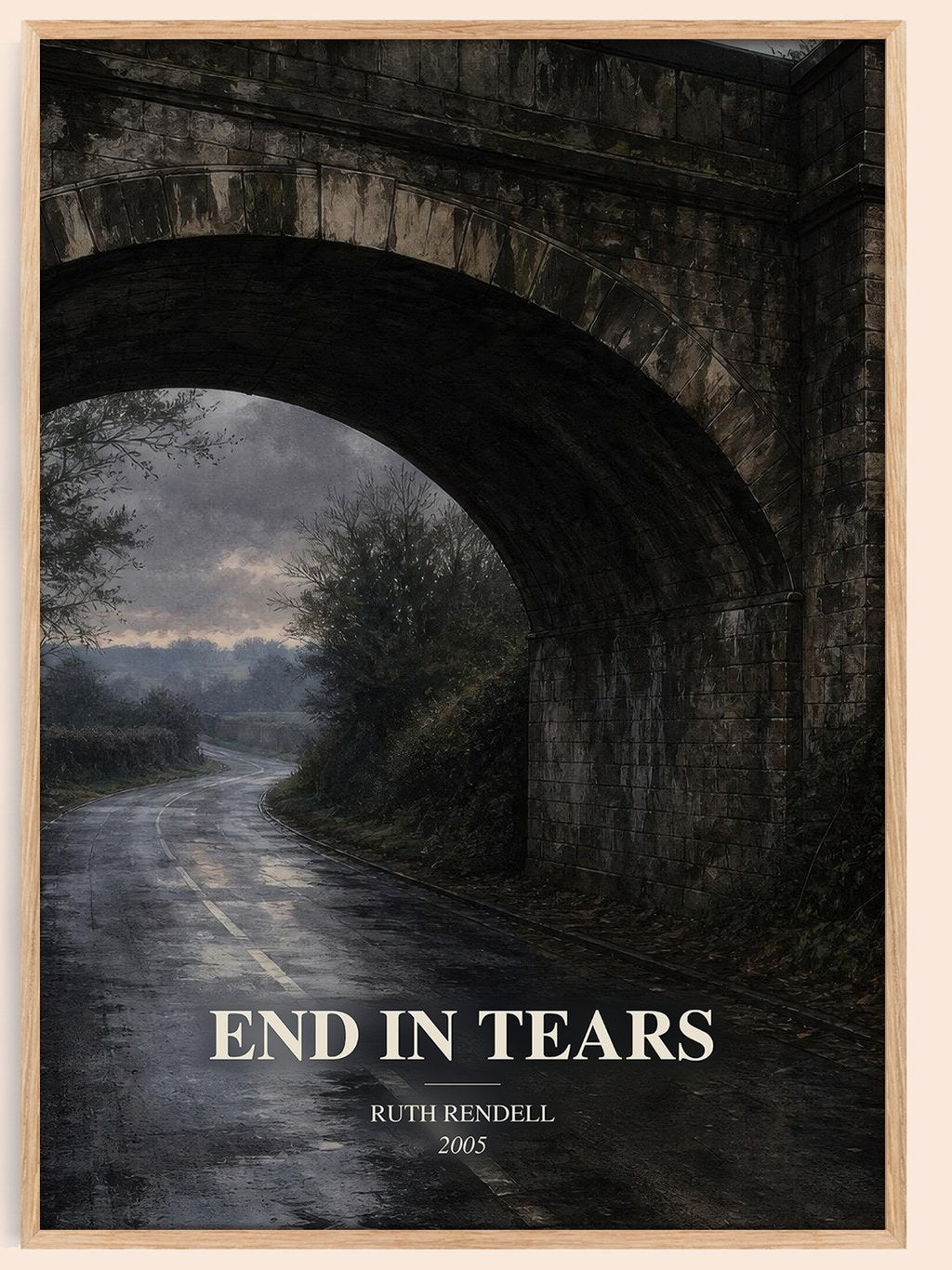 End in Tears watercolour book poster by Ruth Rendell – framed literary art print
