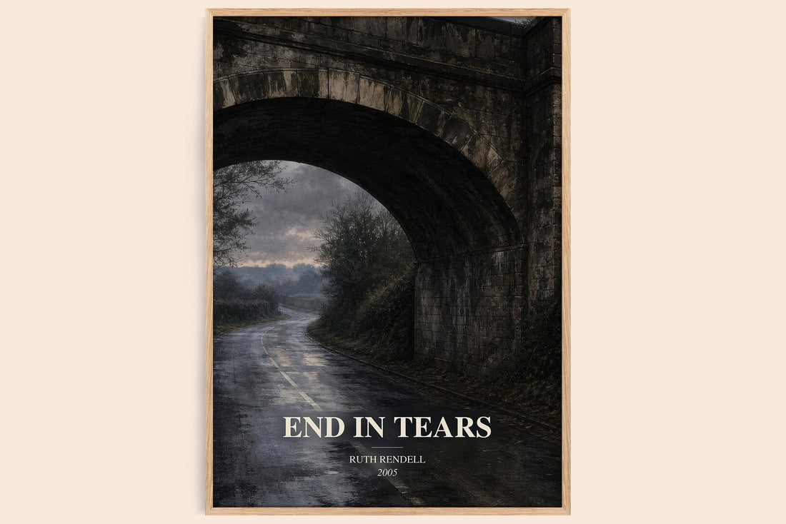 End in Tears watercolour book poster by Ruth Rendell – framed literary art print