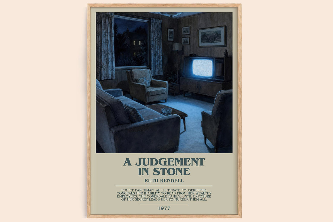 A Judgement in Stone bookish book poster by Ruth Rendell – framed literary art print