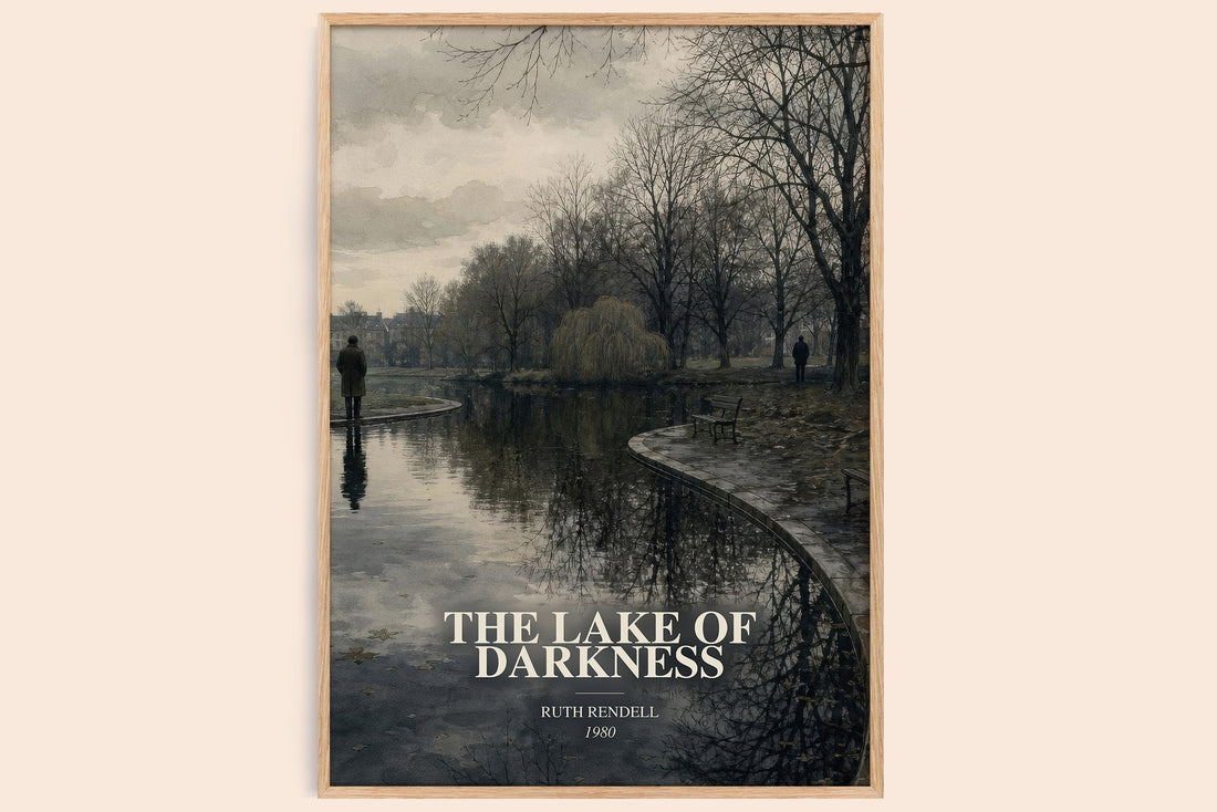 The Lake of Darkness watercolour book poster by Ruth Rendell – framed literary art print