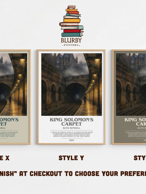 King Solomon's Carpet bookish print in frame leaning in hallway – crime wall art