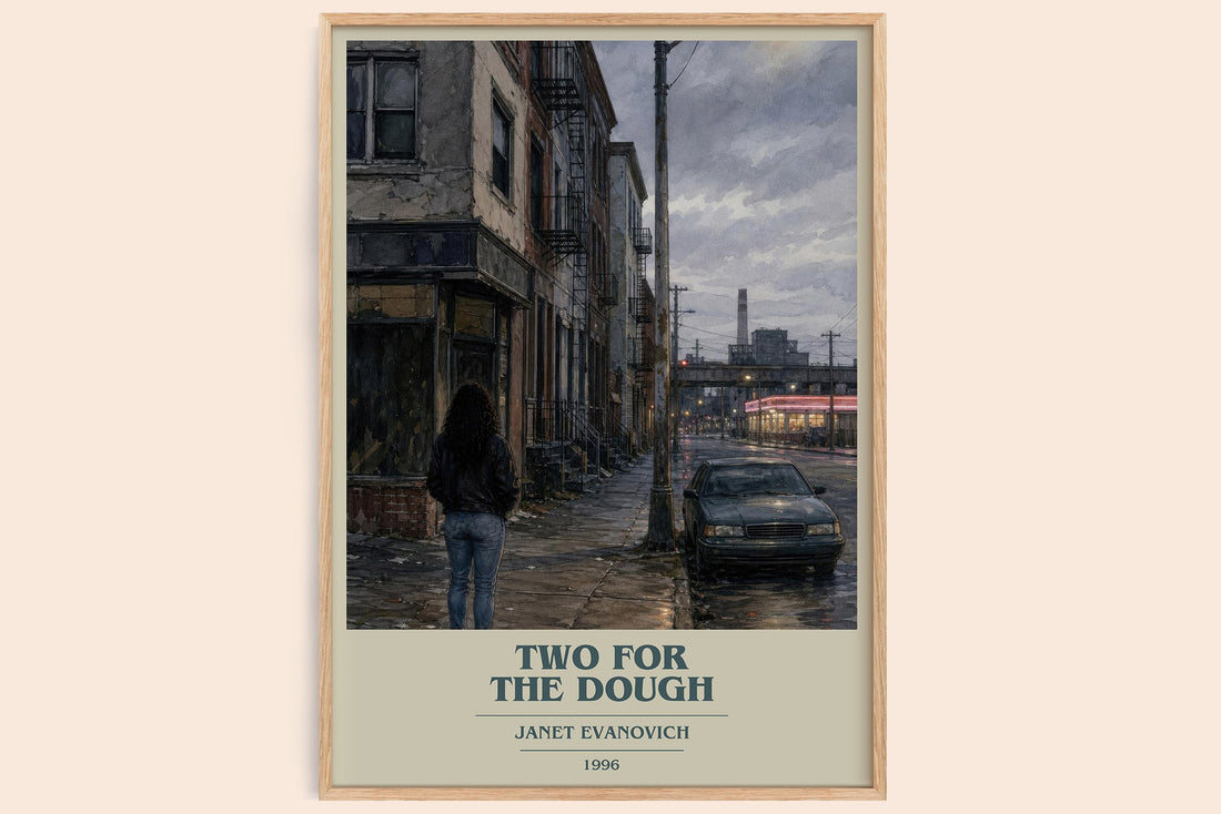 Two for the Dough book cover book poster by Janet Evanovich – framed literary art print