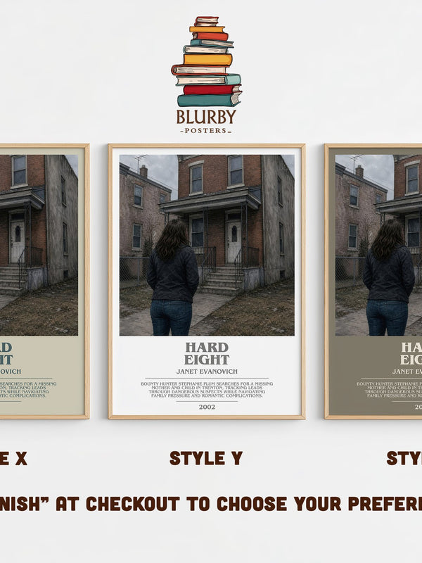 Hard Eight bookish print in frame leaning in hallway – mystery wall art