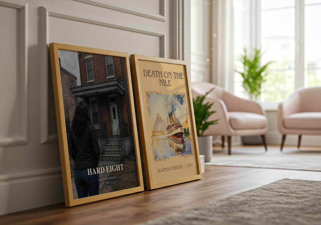 Hard Eight watercolour print framed by window – literary home decor