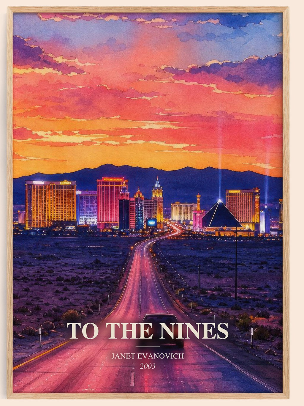 To the Nines watercolour book poster by Janet Evanovich – framed literary art print