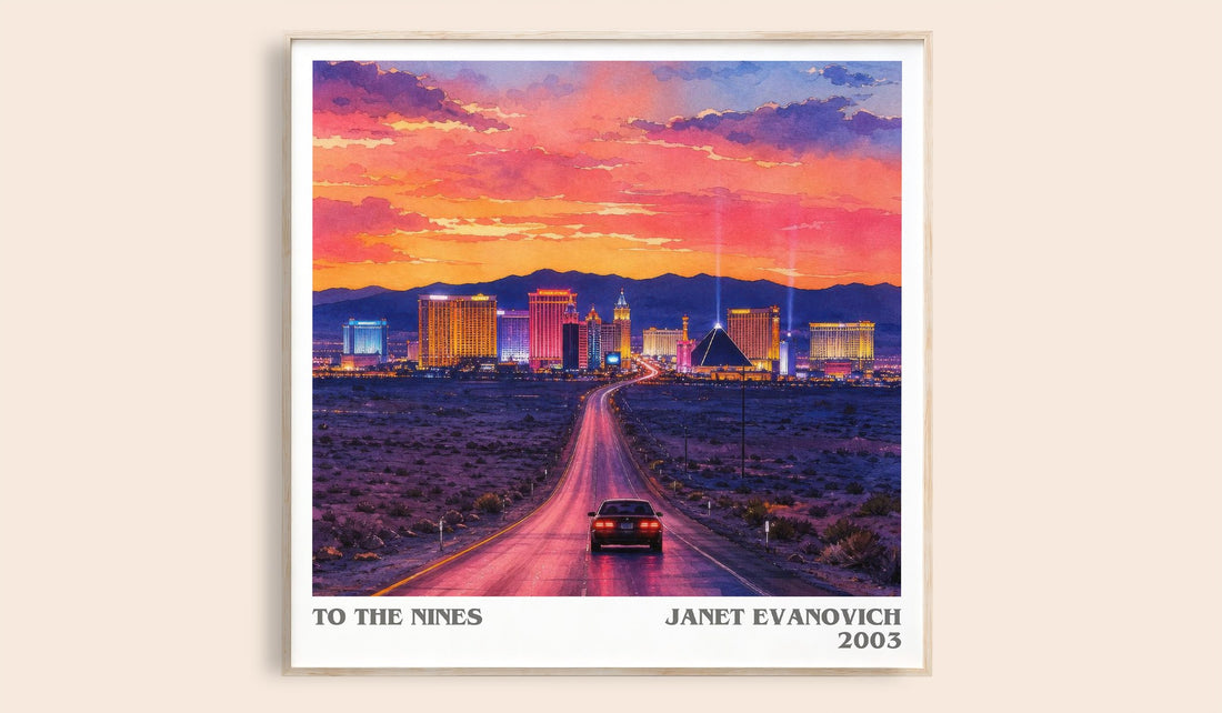 To the Nines literary book poster by Janet Evanovich – framed literary art print