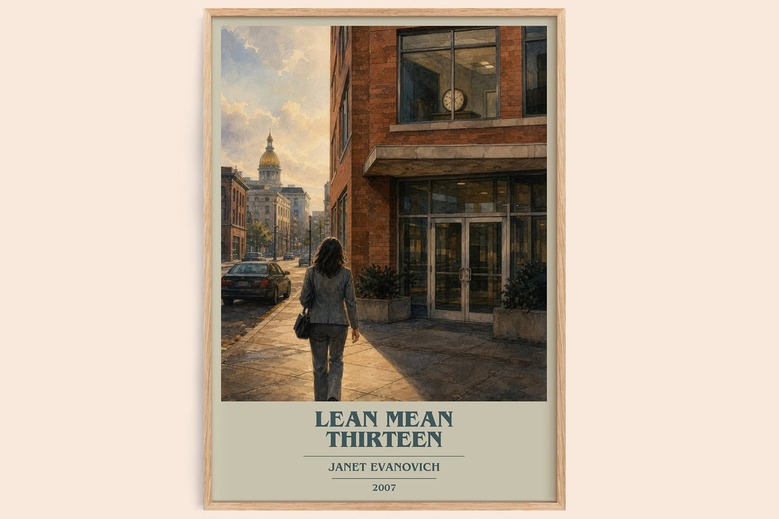 Lean Mean Thirteen book cover book poster by Janet Evanovich – framed literary art print