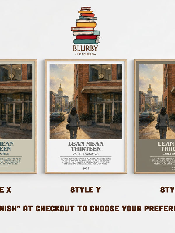 Lean Mean Thirteen bookish print in frame leaning in hallway – mystery wall art