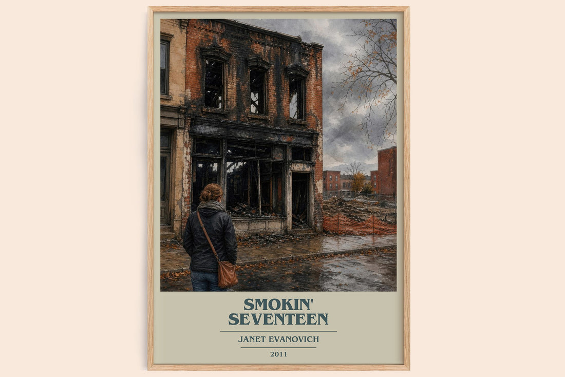 Smokin' Seventeen book cover book poster by Janet Evanovich – framed literary art print