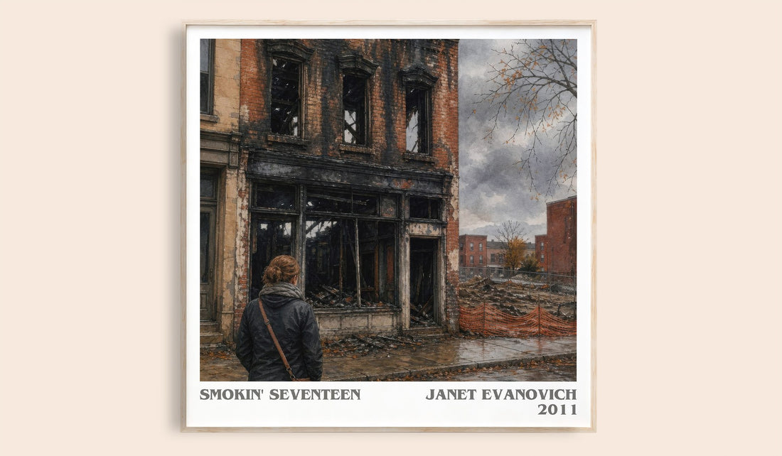 Smokin' Seventeen literary book poster by Janet Evanovich – framed literary art print