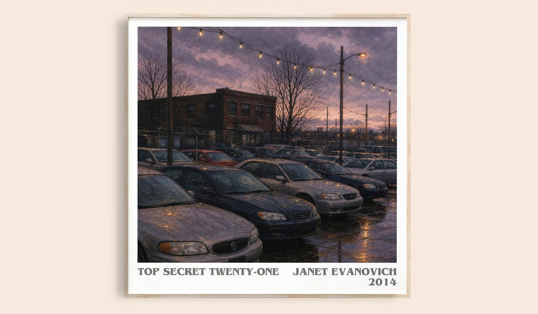 Top Secret Twenty-One literary book poster by Janet Evanovich – framed literary art print