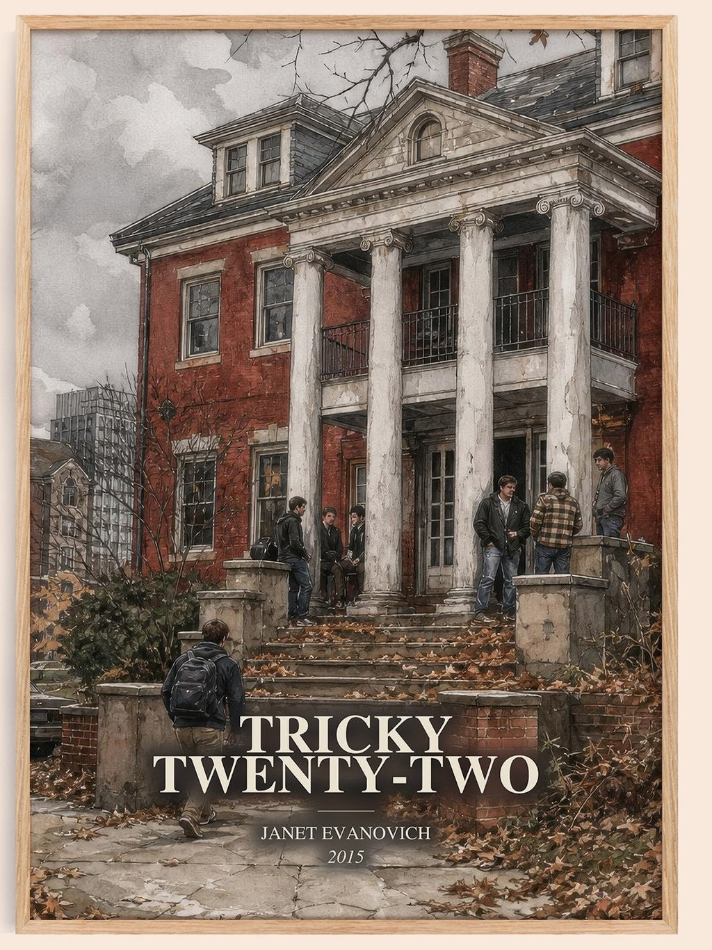 Tricky Twenty-Two watercolour book poster by Janet Evanovich – framed literary art print