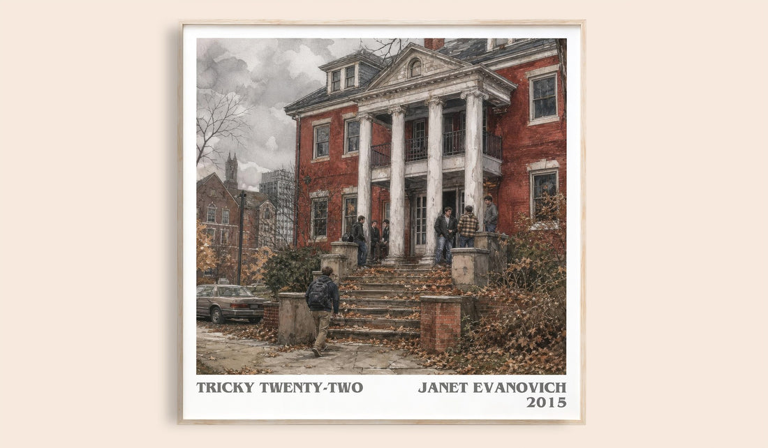 Tricky Twenty-Two literary book poster by Janet Evanovich – framed literary art print