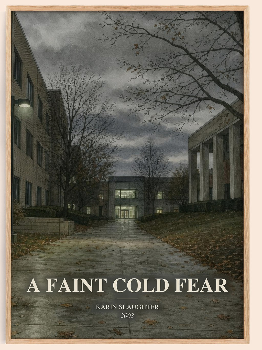 A Faint Cold Fear watercolour book poster by Karin Slaughter – framed literary art print