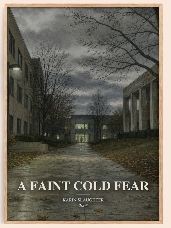 A Faint Cold Fear watercolour book poster by Karin Slaughter – framed literary art print