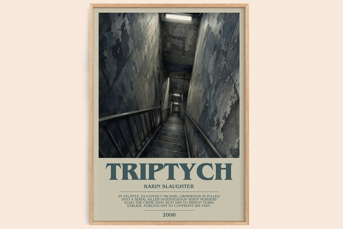 Triptych bookish book poster by Karin Slaughter – framed literary art print