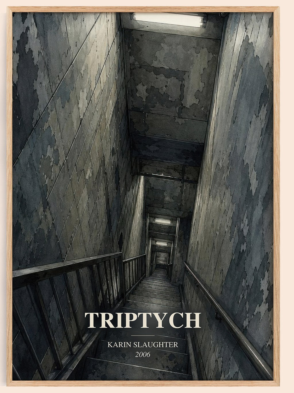 Triptych watercolour book poster by Karin Slaughter – framed literary art print