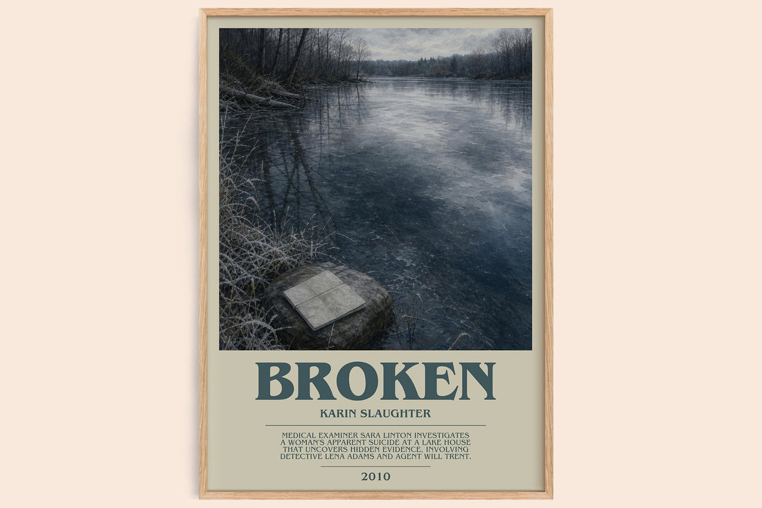 Broken bookish book poster by Karin Slaughter – framed literary art print
