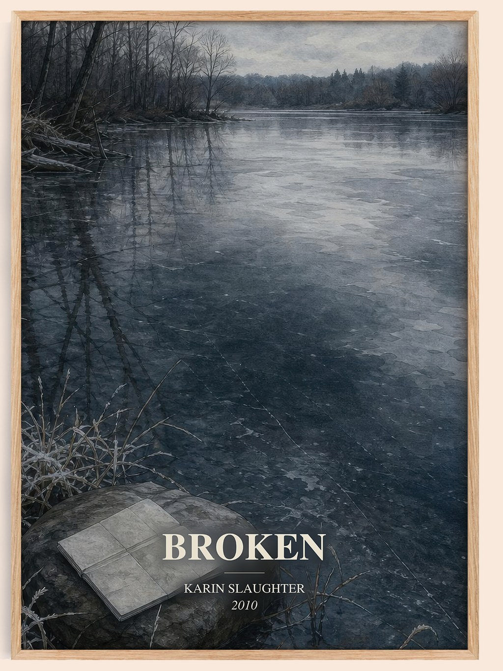 Broken watercolour book poster by Karin Slaughter – framed literary art print