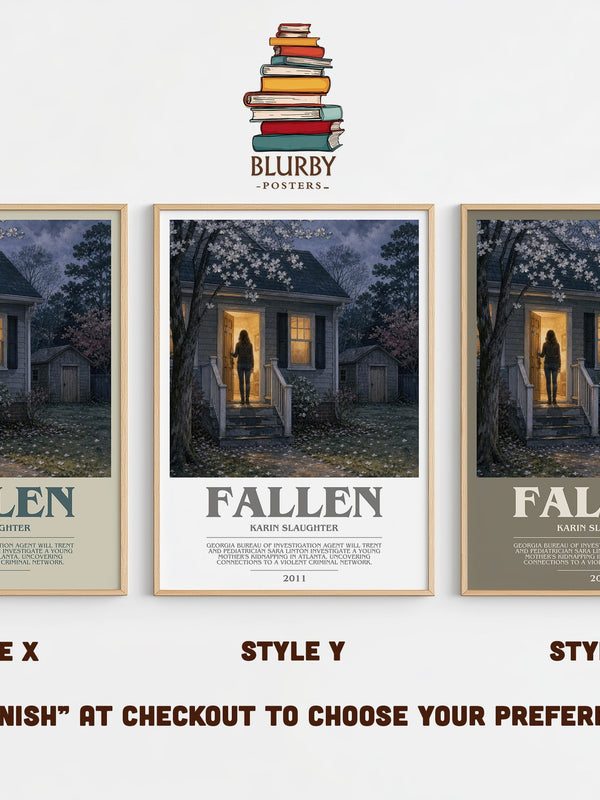 Fallen bookish print in frame leaning in hallway – crime wall art